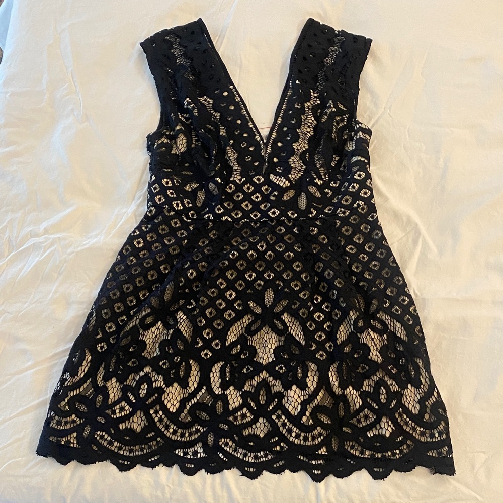 Free People Elegant Black Lace Dress